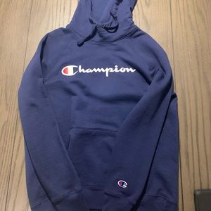 Dark Blue Champion Hoodie Worn once